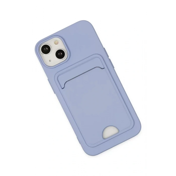 USLUCAN ALIŞVERİŞ Apple iPhone 14 Plus Kılıf Kelvin Kartvizitli Silikon - Lila