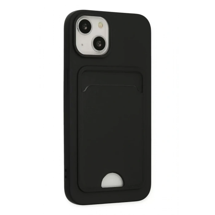 USLUCAN ALIŞVERİŞ Apple iPhone 14 Plus Kılıf Kelvin Kartvizitli Silikon - Siyah