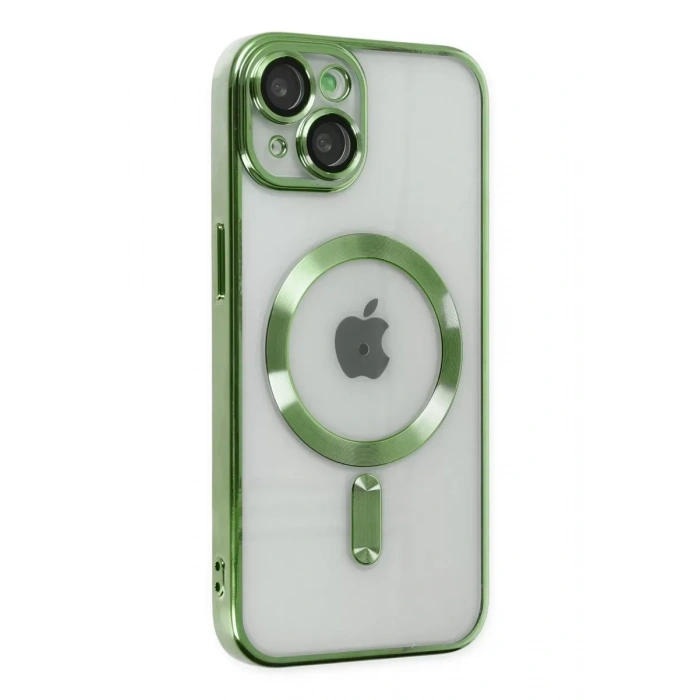 USLUCAN ALIŞVERİŞ Apple iPhone 14 Plus Kılıf Kross Magneticsafe Kapak - Koyu Yeşil
