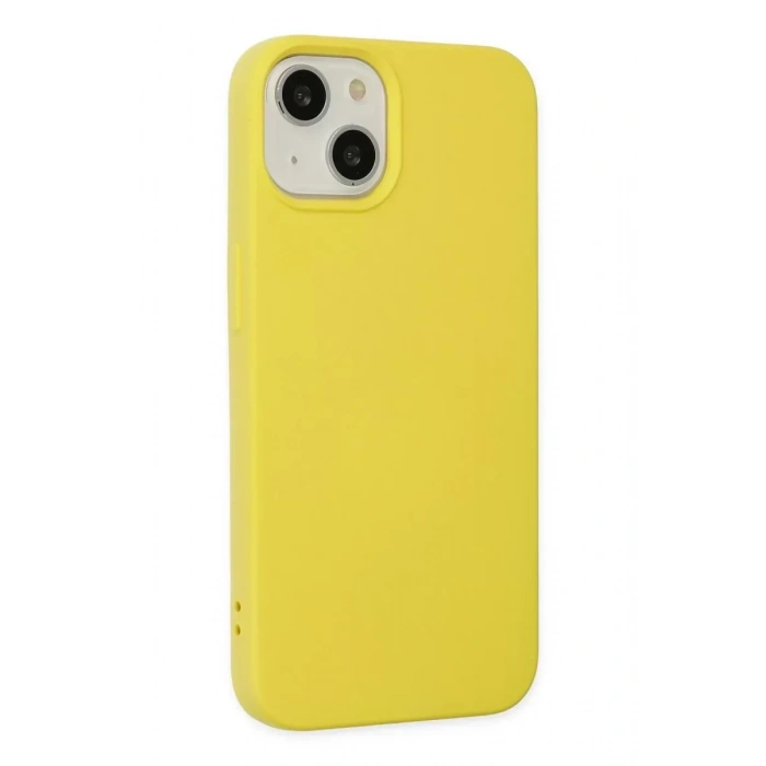 USLUCAN ALIŞVERİŞ Apple iPhone 14 Plus Kılıf Nano içi Kadife Silikon - Sarı