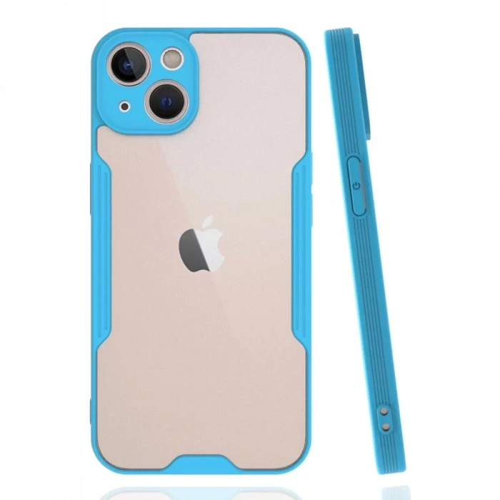 USLUCAN ALIŞVERİŞ Apple iPhone 14 Plus Kılıf Platin Silikon - Mavi