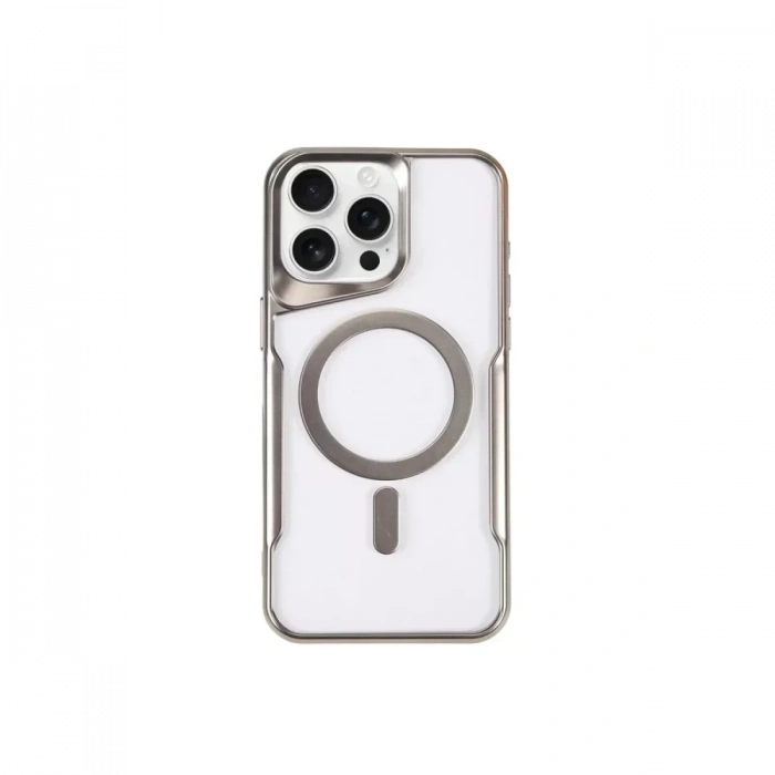 USLUCAN ALIŞVERİŞ Apple iPhone 14 Pro Kılıf Boyi Magsafe Silikon Kapak - Gümüş