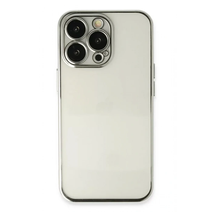 USLUCAN ALIŞVERİŞ Apple iPhone 14 Pro Kılıf Lensli Silikon - Gümüş