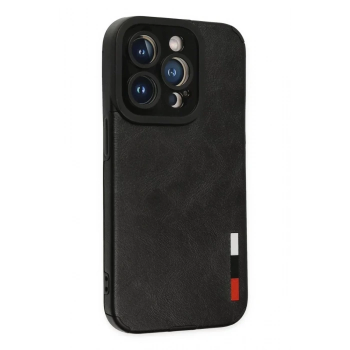 USLUCAN ALIŞVERİŞ Apple iPhone 14 Pro Kılıf Loop Deri Silikon - Siyah