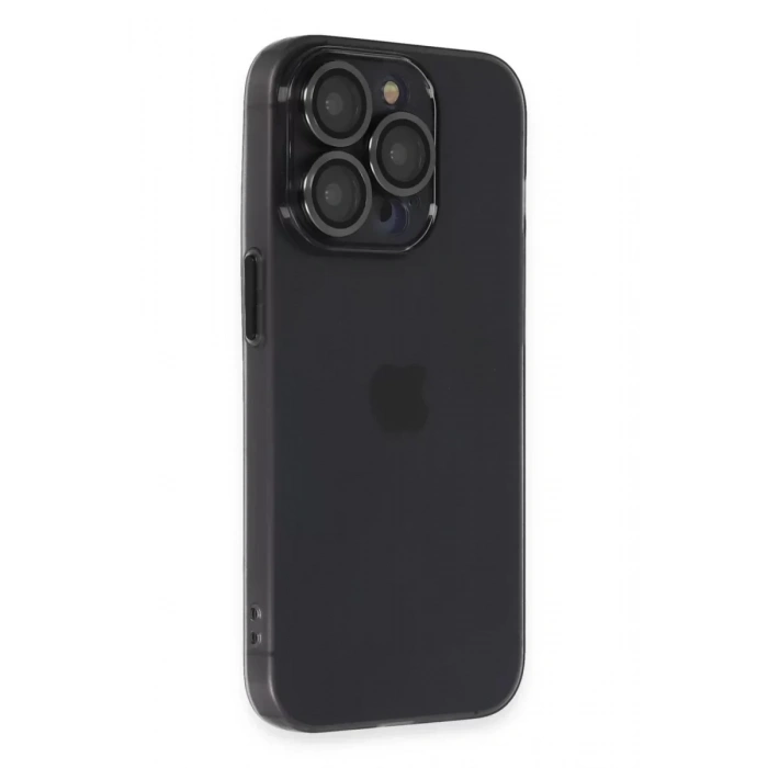 USLUCAN ALIŞVERİŞ Apple iPhone 14 Pro Kılıf Luko Lens Silikon - Siyah