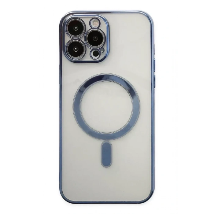 USLUCAN ALIŞVERİŞ Apple iPhone 14 Pro Kılıf Magneticsafe Lazer Silikon - Sierra Blue