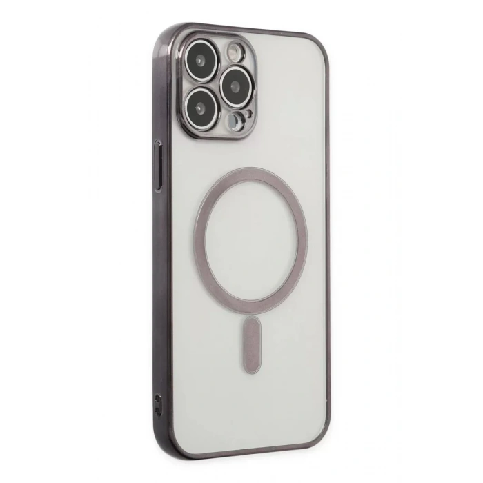 USLUCAN ALIŞVERİŞ Apple iPhone 14 Pro Kılıf Magneticsafe Lazer Silikon - Siyah
