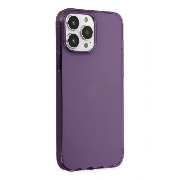 USLUCAN ALIŞVERİŞ Apple iPhone 14 Pro Kılıf Pc Sert Şeffaf Kapak - Mor