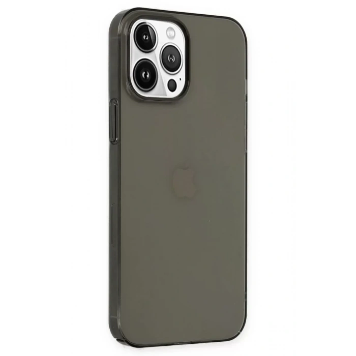 USLUCAN ALIŞVERİŞ Apple iPhone 14 Pro Kılıf Pc Sert Şeffaf Kapak - Siyah