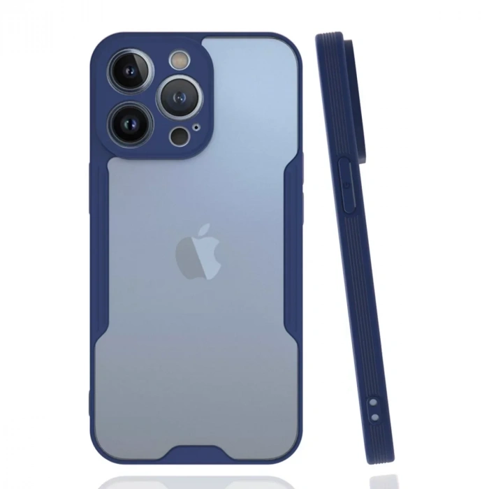 USLUCAN ALIŞVERİŞ Apple iPhone 14 Pro Kılıf Platin Silikon - Lacivert