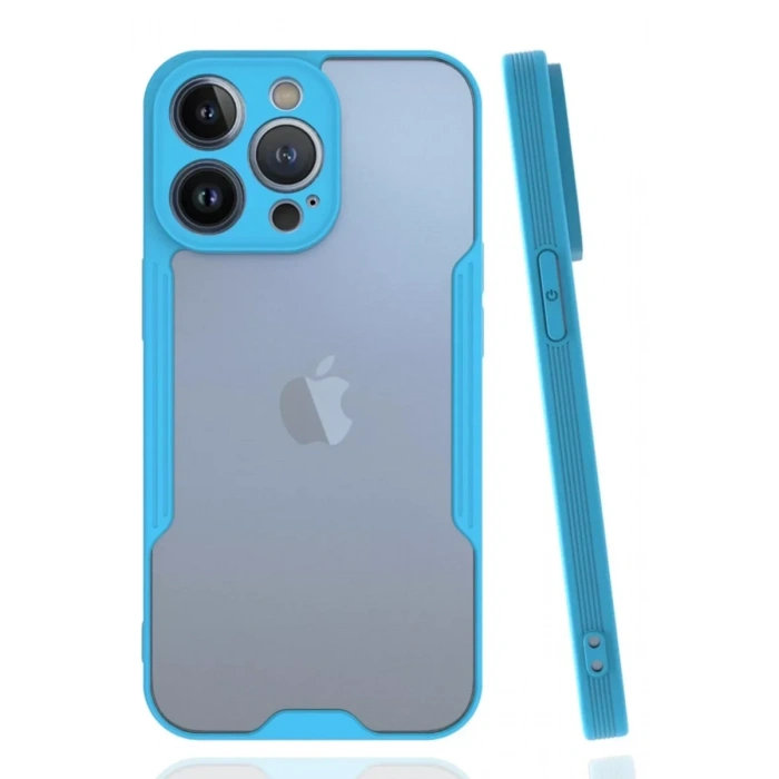 USLUCAN ALIŞVERİŞ Apple iPhone 14 Pro Kılıf Platin Silikon - Mavi