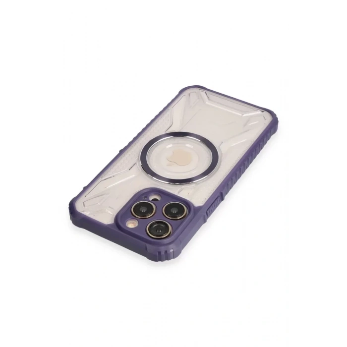 USLUCAN ALIŞVERİŞ Apple iPhone 14 Pro Kılıf Prag Magneticsafe Kapak - Derin Mor