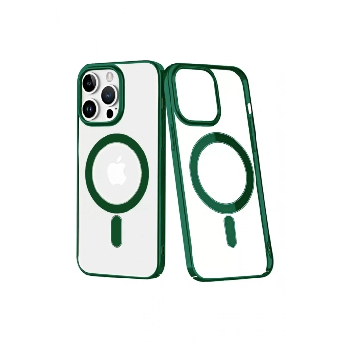 USLUCAN ALIŞVERİŞ Apple iPhone 14 Pro Max Kılıf Element Magneticsafe Sert Kapak - Köknar Yeşili
