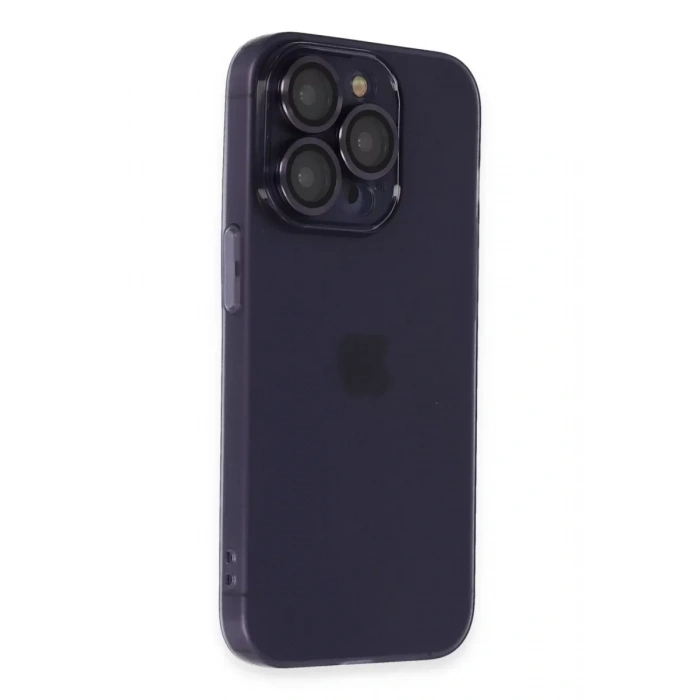 USLUCAN ALIŞVERİŞ Apple iPhone 14 Pro Max Kılıf Luko Lens Silikon - Derin Mor