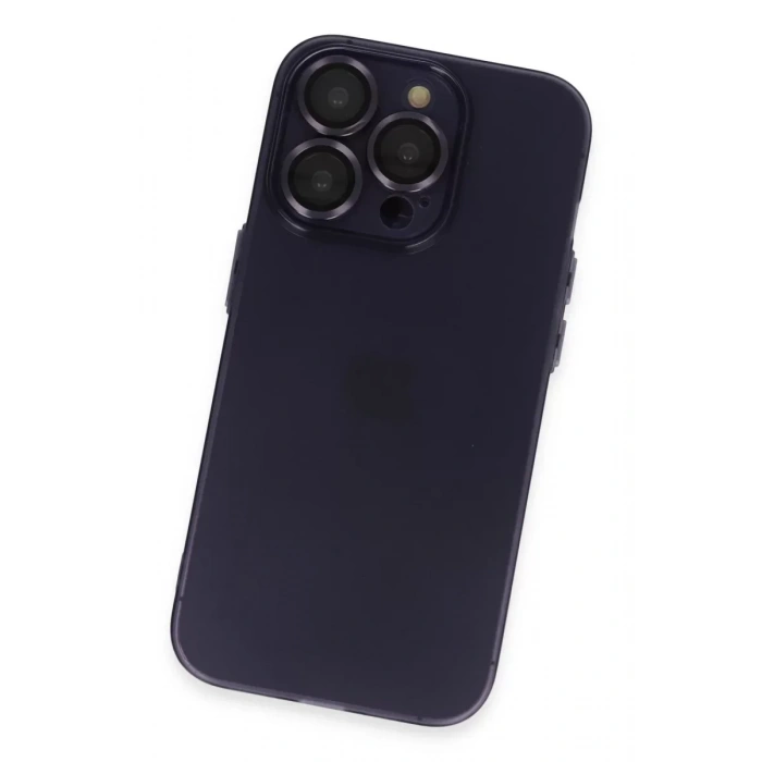 USLUCAN ALIŞVERİŞ Apple iPhone 14 Pro Max Kılıf Luko Lens Silikon - Derin Mor