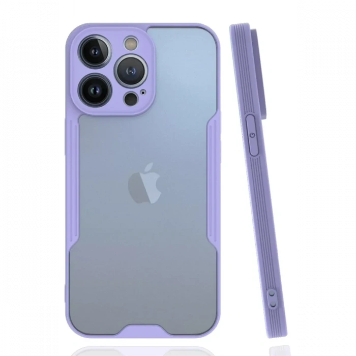 USLUCAN ALIŞVERİŞ Apple iPhone 14 Pro Max Kılıf Platin Silikon - Lila