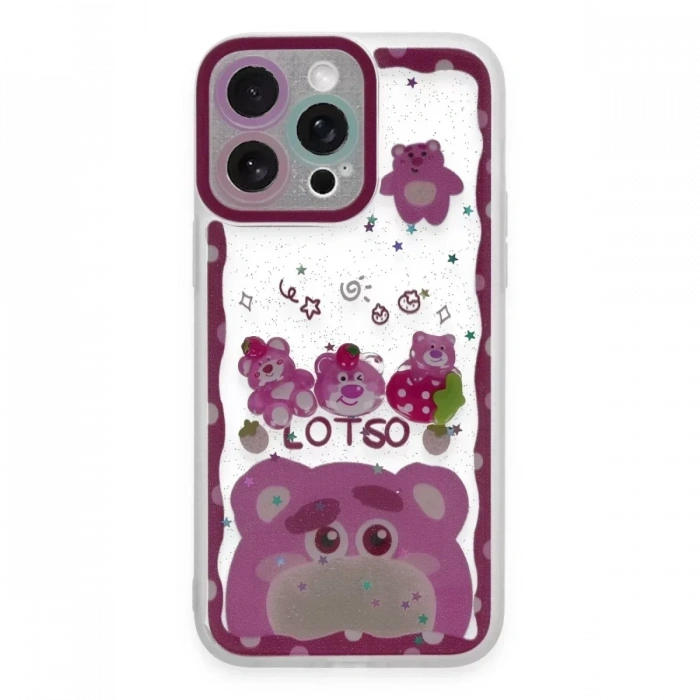 USLUCAN ALIŞVERİŞ Apple iPhone 14 Pro Max Kılıf Sweet Desenli Silikon Kapak - Pembe