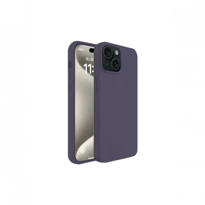 USLUCAN ALIŞVERİŞ Apple iPhone 15 Kılıf First Silikon - Mürdüm