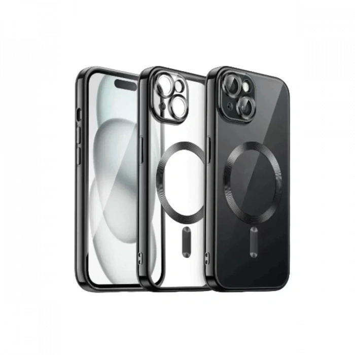 USLUCAN ALIŞVERİŞ Apple iPhone 15 Kılıf Kross Magneticsafe Kapak - Siyah