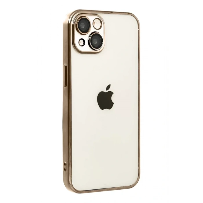 USLUCAN ALIŞVERİŞ Apple iPhone 15 Lensli Silikon - Çöl Titanyum
