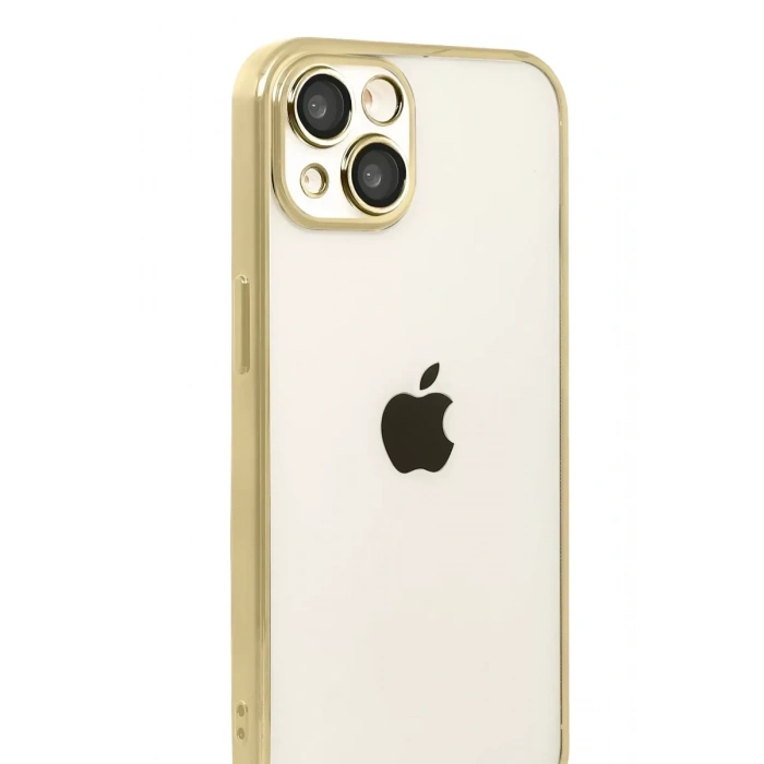 USLUCAN ALIŞVERİŞ Apple iPhone 15 Lensli Silikon - Gold