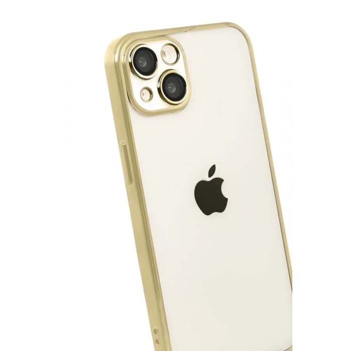 USLUCAN ALIŞVERİŞ Apple iPhone 15 Lensli Silikon - Gold