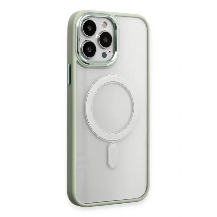 USLUCAN ALIŞVERİŞ Apple iPhone 15 Pro Kılıf Room Magneticsafe Silikon - Su Yeşili