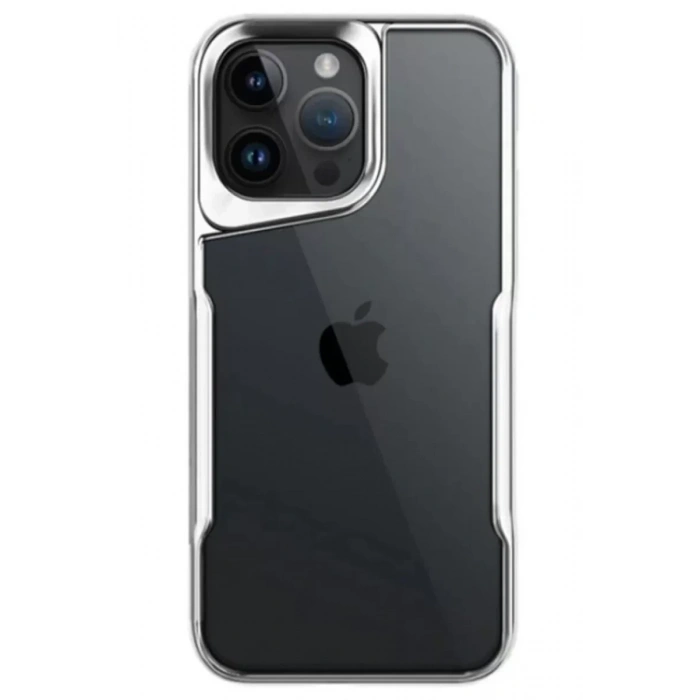 USLUCAN ALIŞVERİŞ Apple iPhone 15 Pro Max Kılıf Boyi Silikon Kapak - Gümüş