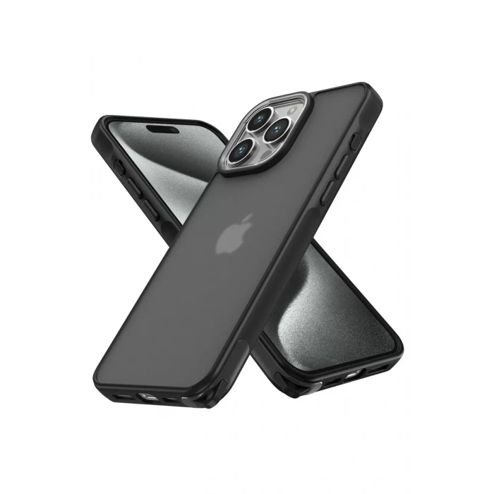 USLUCAN ALIŞVERİŞ Apple iPhone 15 Pro Max Kılıf Elegant Kapak - Siyah