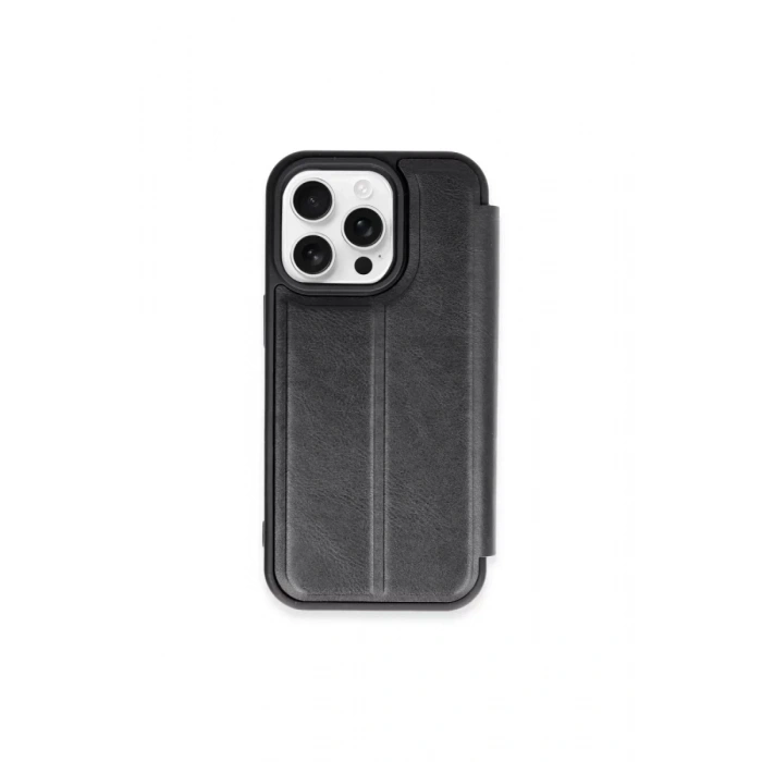 USLUCAN ALIŞVERİŞ Apple iPhone 15 Pro Max Kılıf Flip Cover - Siyah