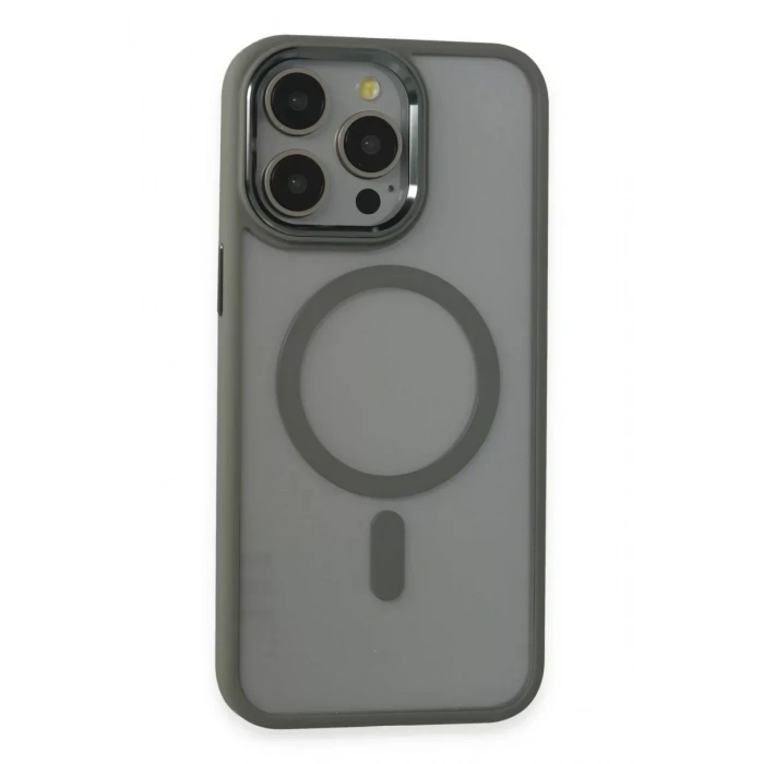 USLUCAN ALIŞVERİŞ Apple iPhone 15 Pro Max Kılıf Room Magneticsafe Silikon - Gri