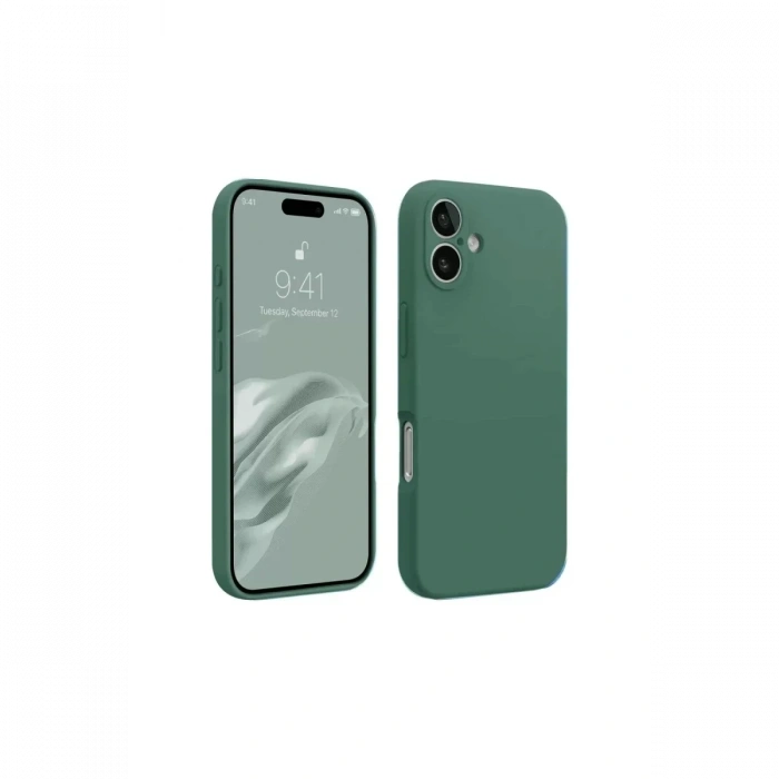 USLUCAN ALIŞVERİŞ Apple iPhone 16 Kılıf First Silikon - Koyu Yeşil