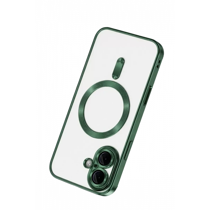 USLUCAN ALIŞVERİŞ Apple iPhone 16 Kılıf Kross Magneticsafe Kapak - Koyu Yeşil