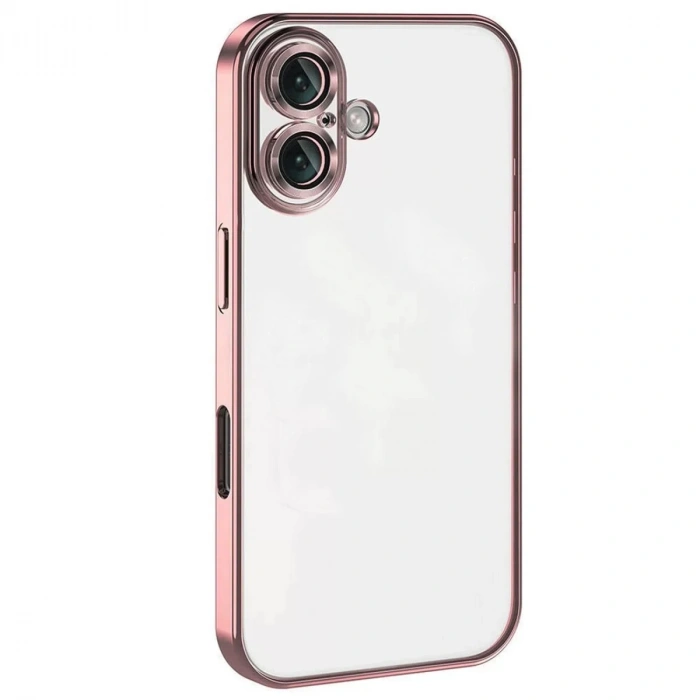 USLUCAN ALIŞVERİŞ Apple iPhone 16 Kılıf Lensli Silikon - Pembe