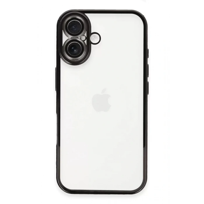 USLUCAN ALIŞVERİŞ Apple iPhone 16 Kılıf Lensli Silikon - Siyah