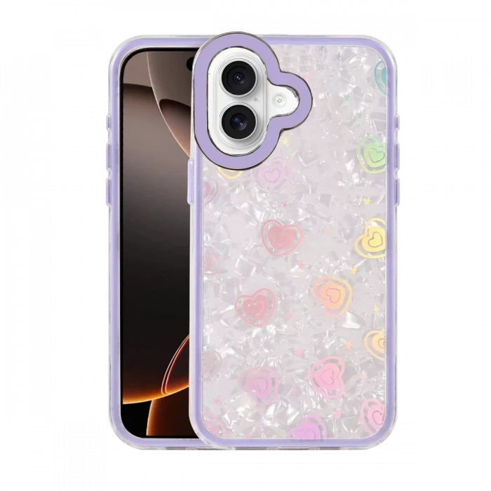 USLUCAN ALIŞVERİŞ Apple iPhone 16 Lumi Desenli Kapak - Mor