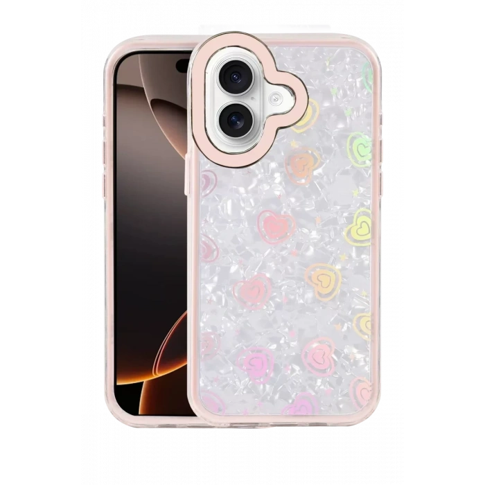 USLUCAN ALIŞVERİŞ Apple iPhone 16 Lumi Desenli Kapak - Pembe