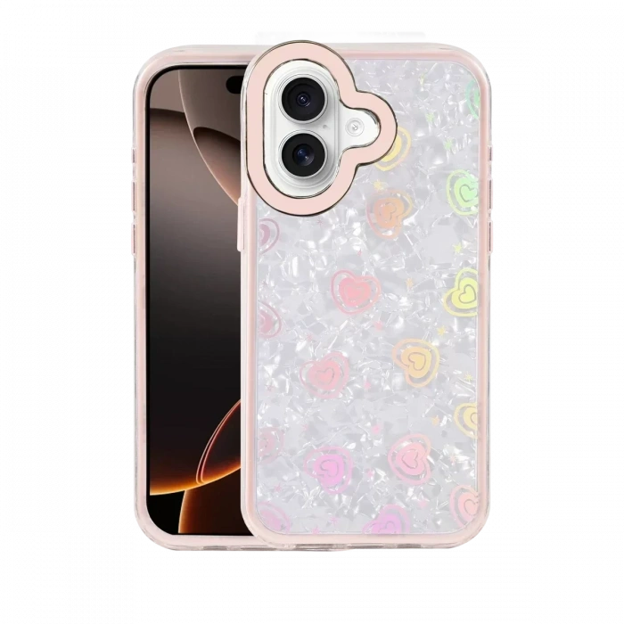 USLUCAN ALIŞVERİŞ Apple iPhone 16 Lumi Desenli Kapak - Pembe