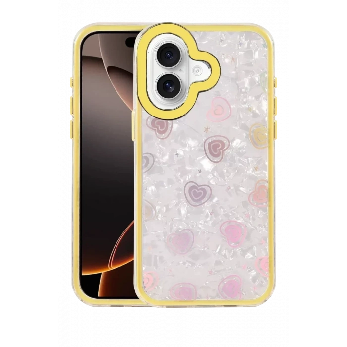 USLUCAN ALIŞVERİŞ Apple iPhone 16 Lumi Desenli Kapak - Sarı