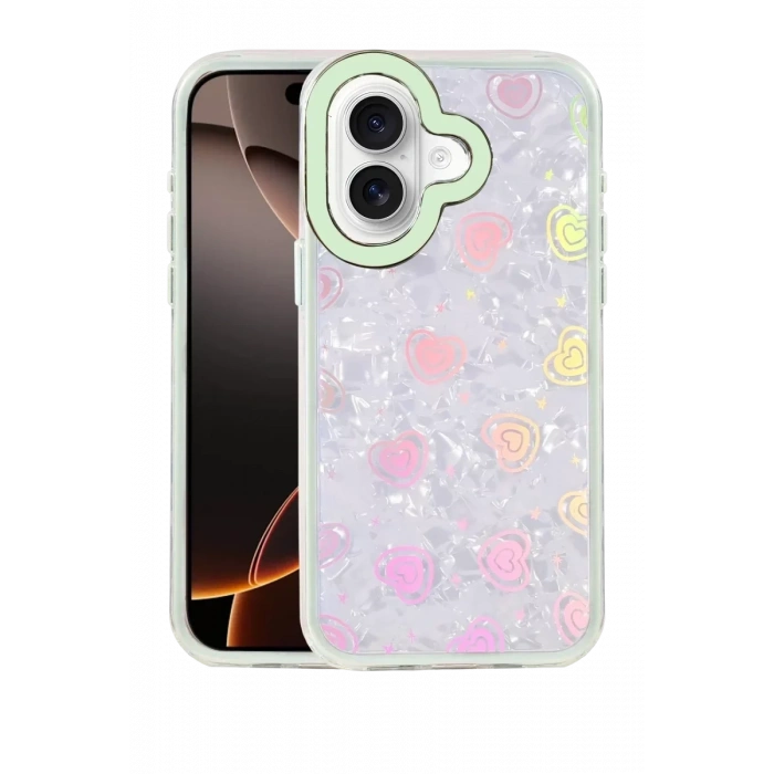 USLUCAN ALIŞVERİŞ Apple iPhone 16 Lumi Desenli Kapak - Yeşil