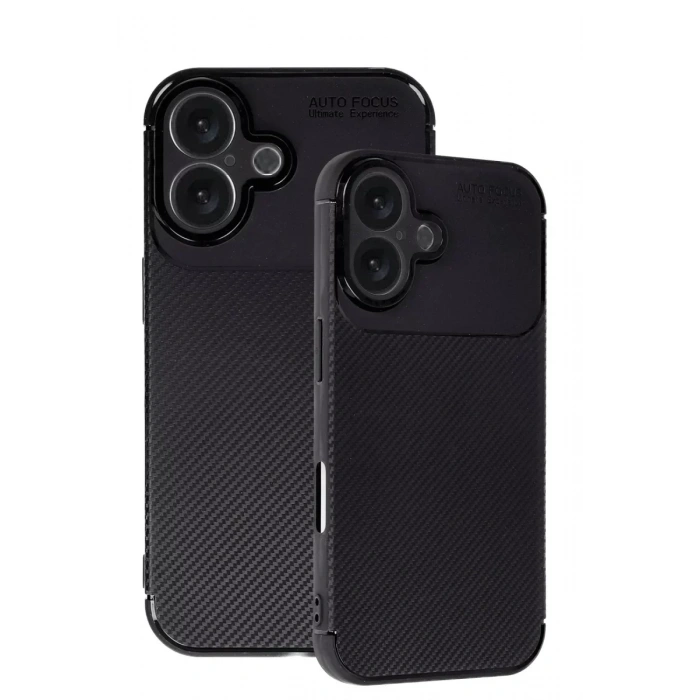 USLUCAN ALIŞVERİŞ Apple iPhone 16 Plus Kılıf Auto Focus Karbon Kapak - Siyah