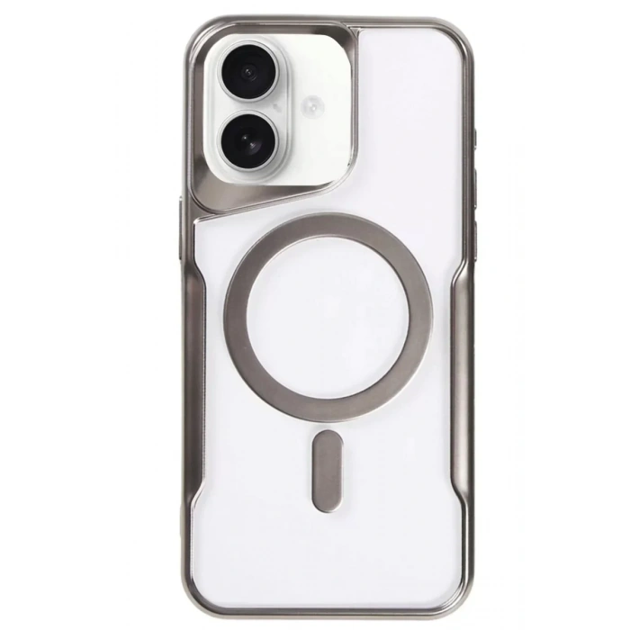 USLUCAN ALIŞVERİŞ Apple iPhone 16 Plus Kılıf Boyi Magsafe Silikon Kapak - Titan Gri