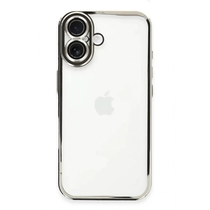 USLUCAN ALIŞVERİŞ Apple iPhone 16 Plus Kılıf Lensli Silikon - Gümüş