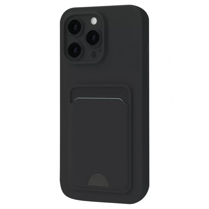 USLUCAN ALIŞVERİŞ Apple iPhone 16 Pro Kılıf Kelvin Kartvizitli Silikon - Siyah