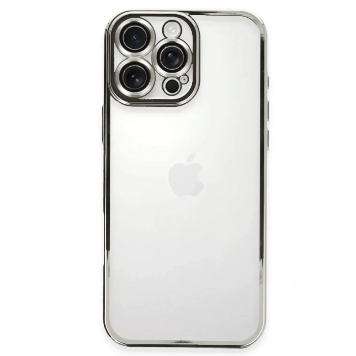 USLUCAN ALIŞVERİŞ Apple iPhone 16 Pro Kılıf Lensli Silikon - Gümüş
