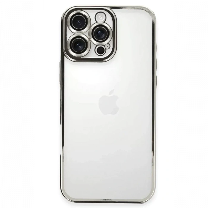 USLUCAN ALIŞVERİŞ Apple iPhone 16 Pro Kılıf Lensli Silikon - Gümüş