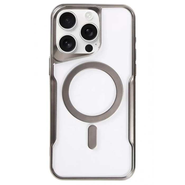 USLUCAN ALIŞVERİŞ Apple iPhone 16 Pro Max Kılıf Boyi Magsafe Silikon Kapak - Titan Gri