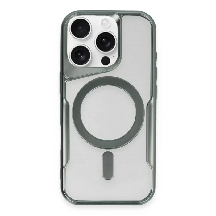 USLUCAN ALIŞVERİŞ Apple iPhone 16 Pro Max Kılıf Boyi Magsafe Silikon Kapak - Yeşil