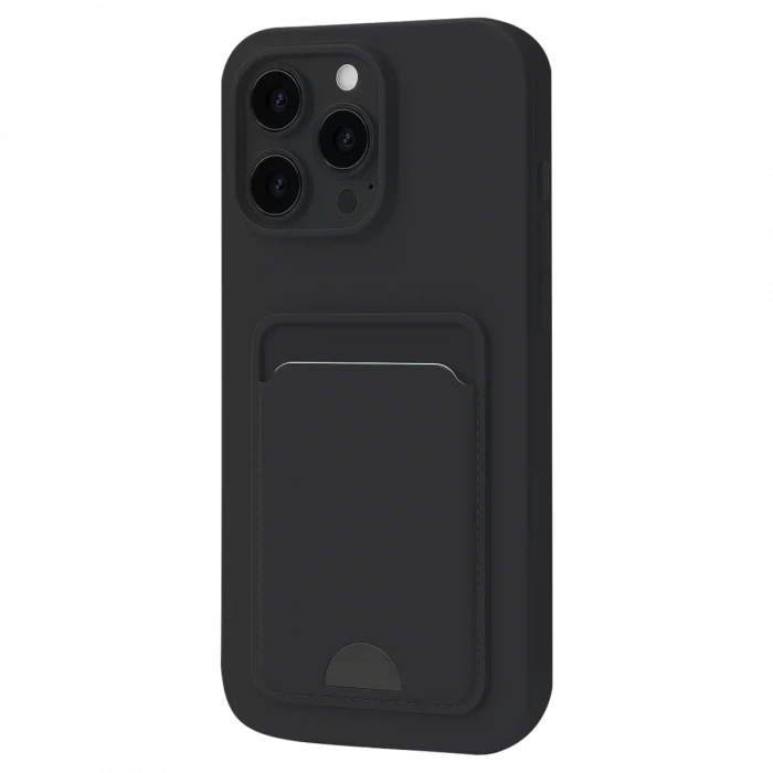 USLUCAN ALIŞVERİŞ Apple iPhone 16 Pro Max Kılıf Kelvin Kartvizitli Silikon - Siyah