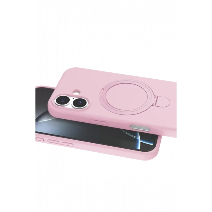 USLUCAN ALIŞVERİŞ Apple iPhone 16 Regal Magsafe Standlı Kapak - Açık Pembe